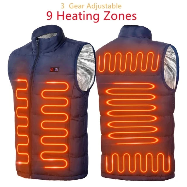 Heated Gilet — 9 Zones, USB Powered, 3 Heat Settings