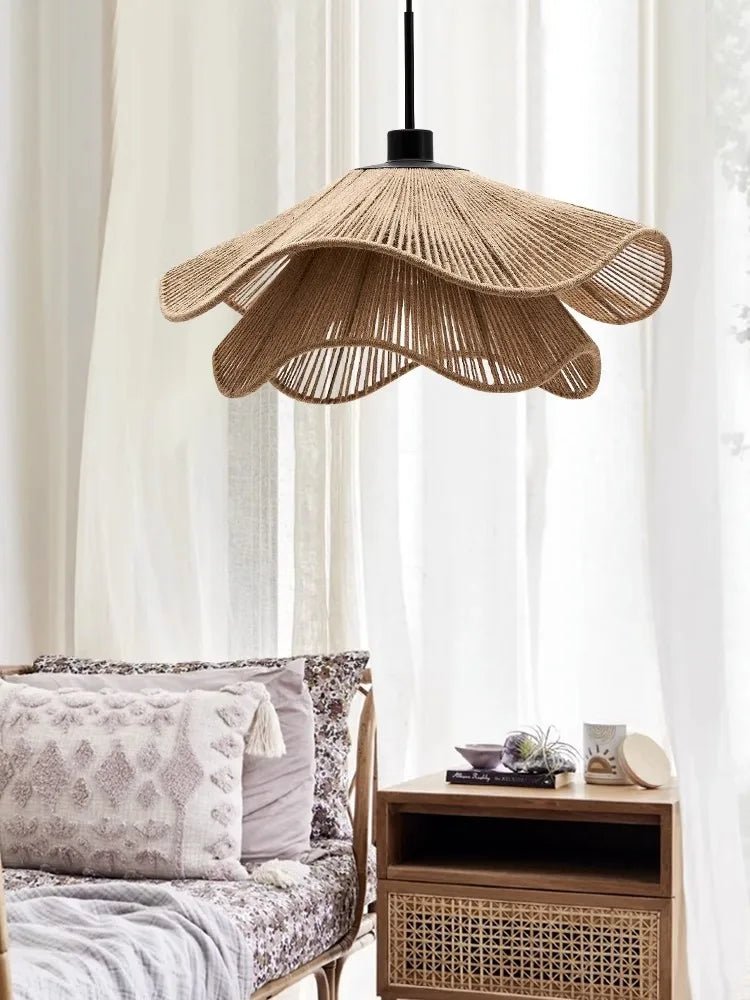 Nordic Minimalist Wabi Sabi Hemp Rope Chandelier - Luci