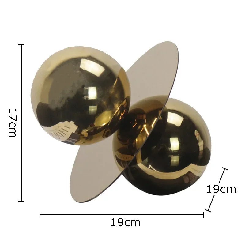 Golden Stainless Steel Abstract Sphere Sculpture - Luci