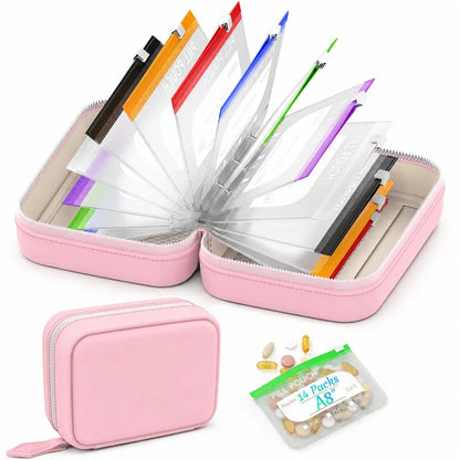 WeekPouch™ Portable Medicine Case — 14 Labelled Zip Pouches