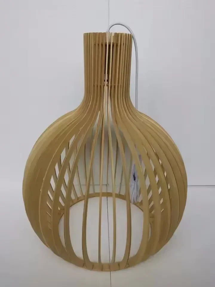 Nordic Wooden Pendant Light - Modern Ceiling Suspension - Luci