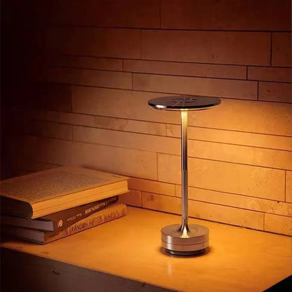 Rechargeable LED Table Lamp – Modern Touch Dimmable Bedside Lamp with Aluminium Design
