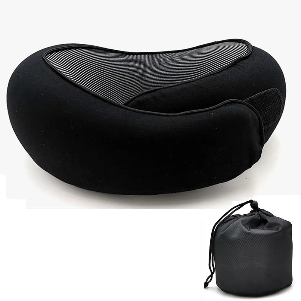 Memory Foam Travel Neck Pillow — Adjustable U-Shaped Support