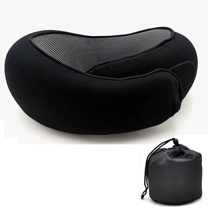Memory Foam Travel Neck Pillow — Adjustable U-Shaped Support
