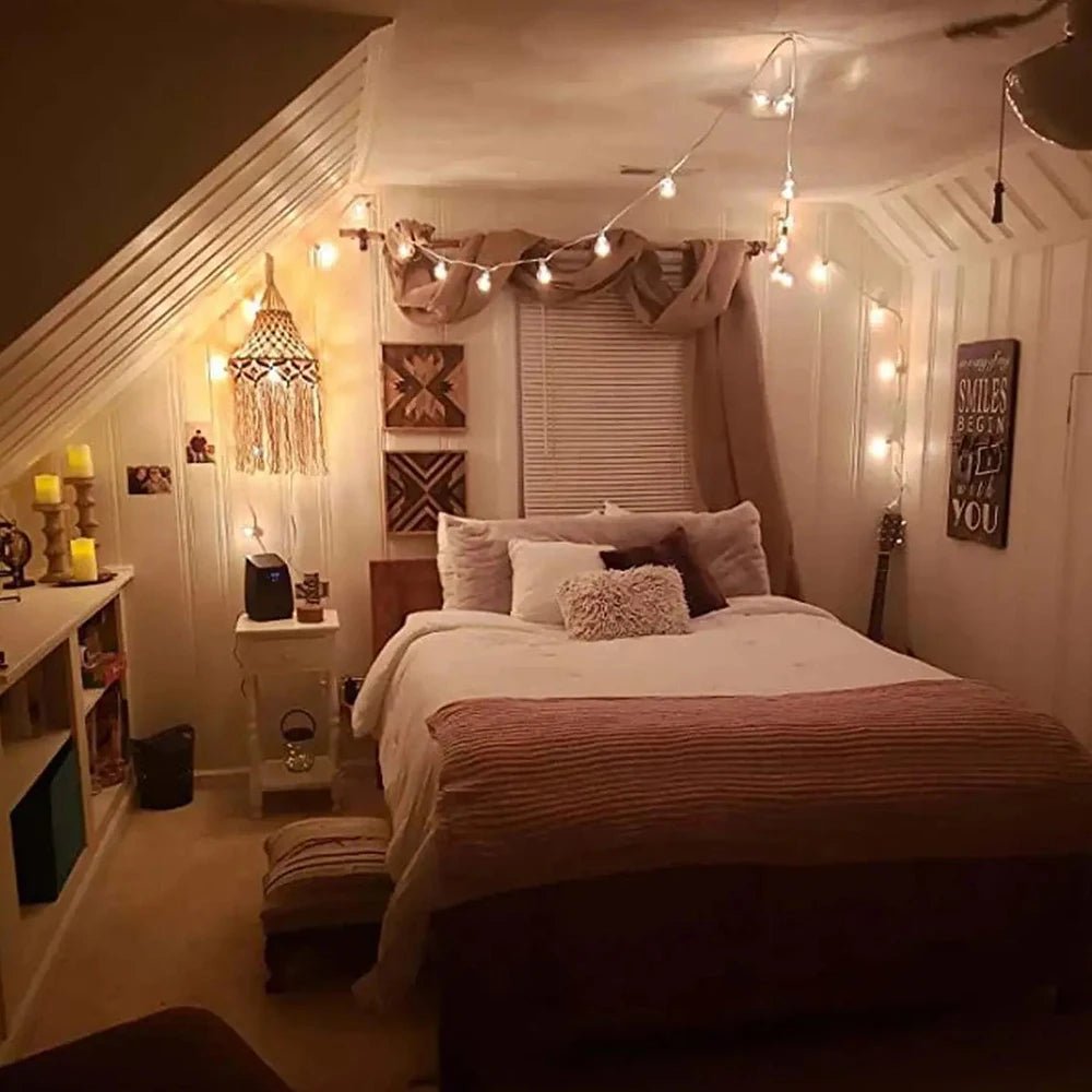 Handcrafted Macramé Lampshade - Boho Chic Light Decor - Luci