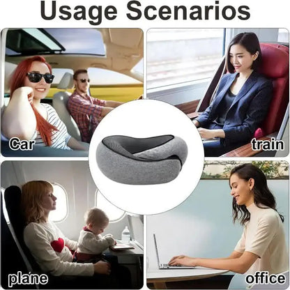 Memory Foam Travel Neck Pillow — Adjustable U-Shaped Support