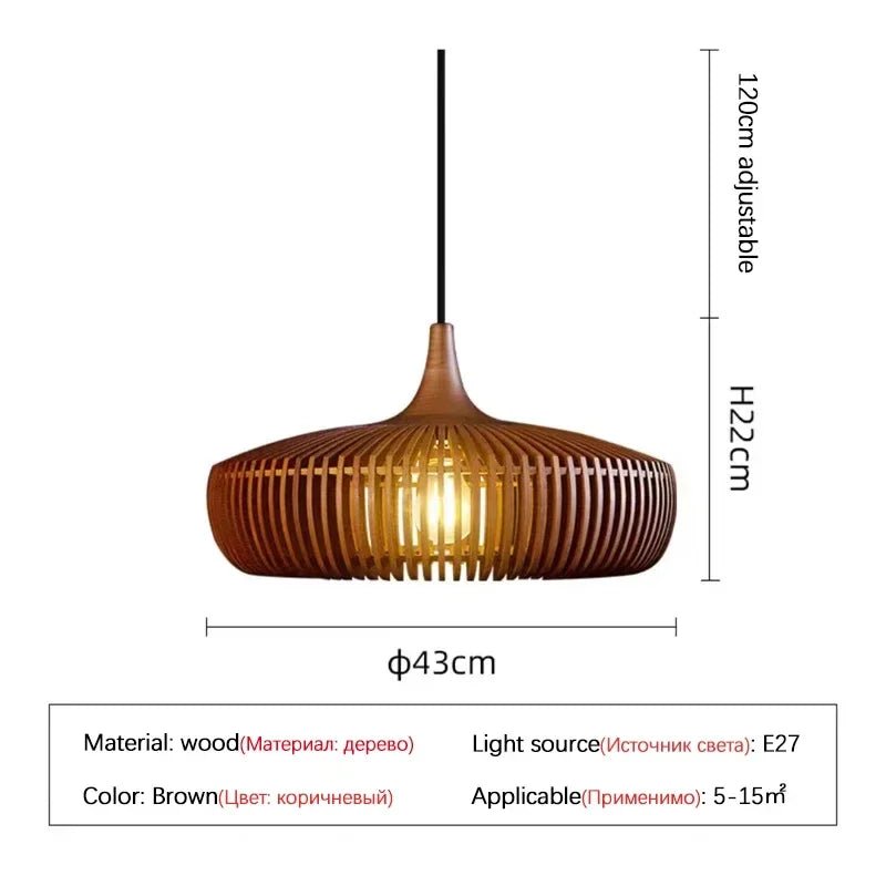 Modern Wooden Pendant Ceiling Light for Dining Room - Luci