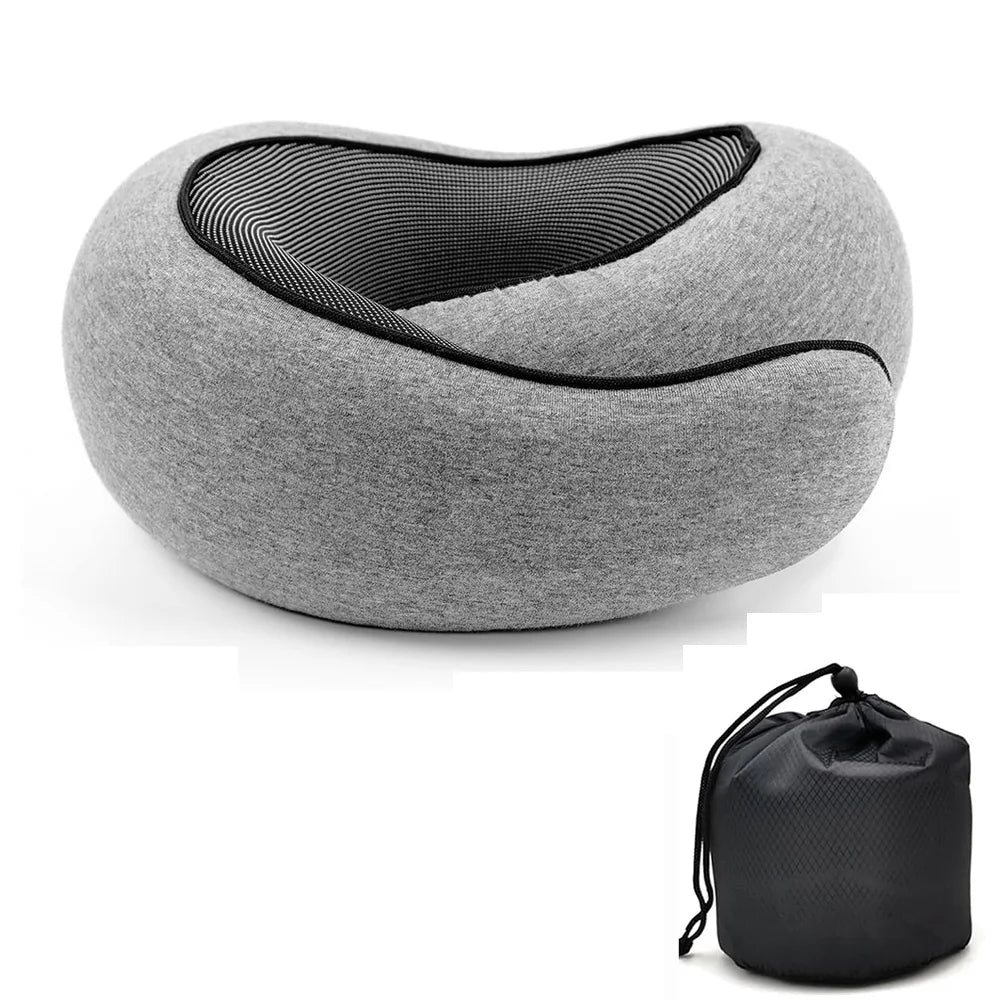 Memory Foam Travel Neck Pillow — Adjustable U-Shaped Support