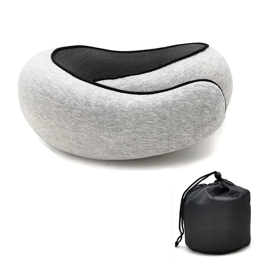 Memory Foam Travel Neck Pillow — Adjustable U-Shaped Support
