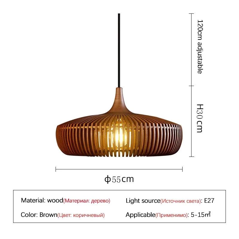 Modern Wooden Pendant Ceiling Light for Dining Room - Luci