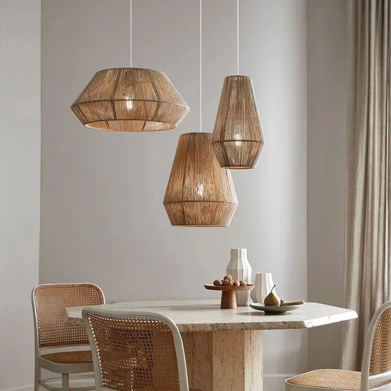 Handwoven Rattan Pendant Light - Vintage Charm for Modern Homes - Luci
