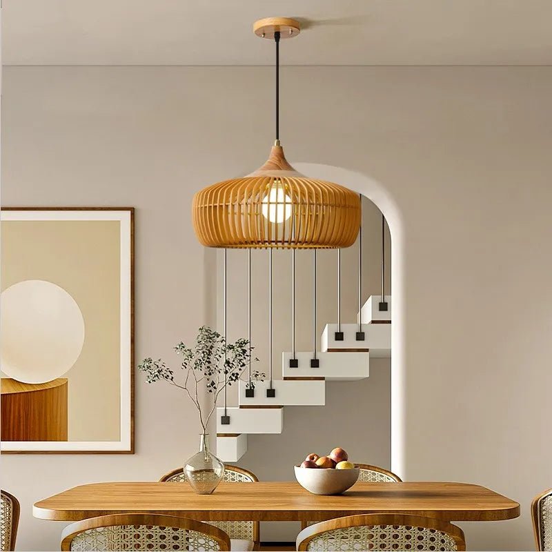 Modern Wooden Pendant Ceiling Light for Dining Room - Luci
