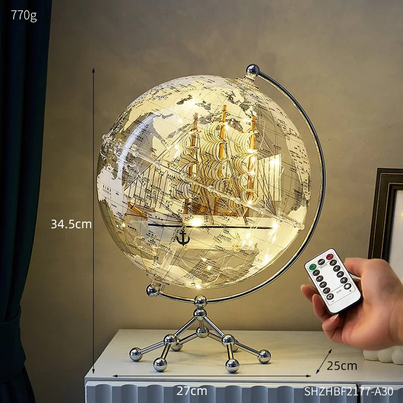 Luxury Illuminated Globe Ornament - Modern Home Decor - Luci