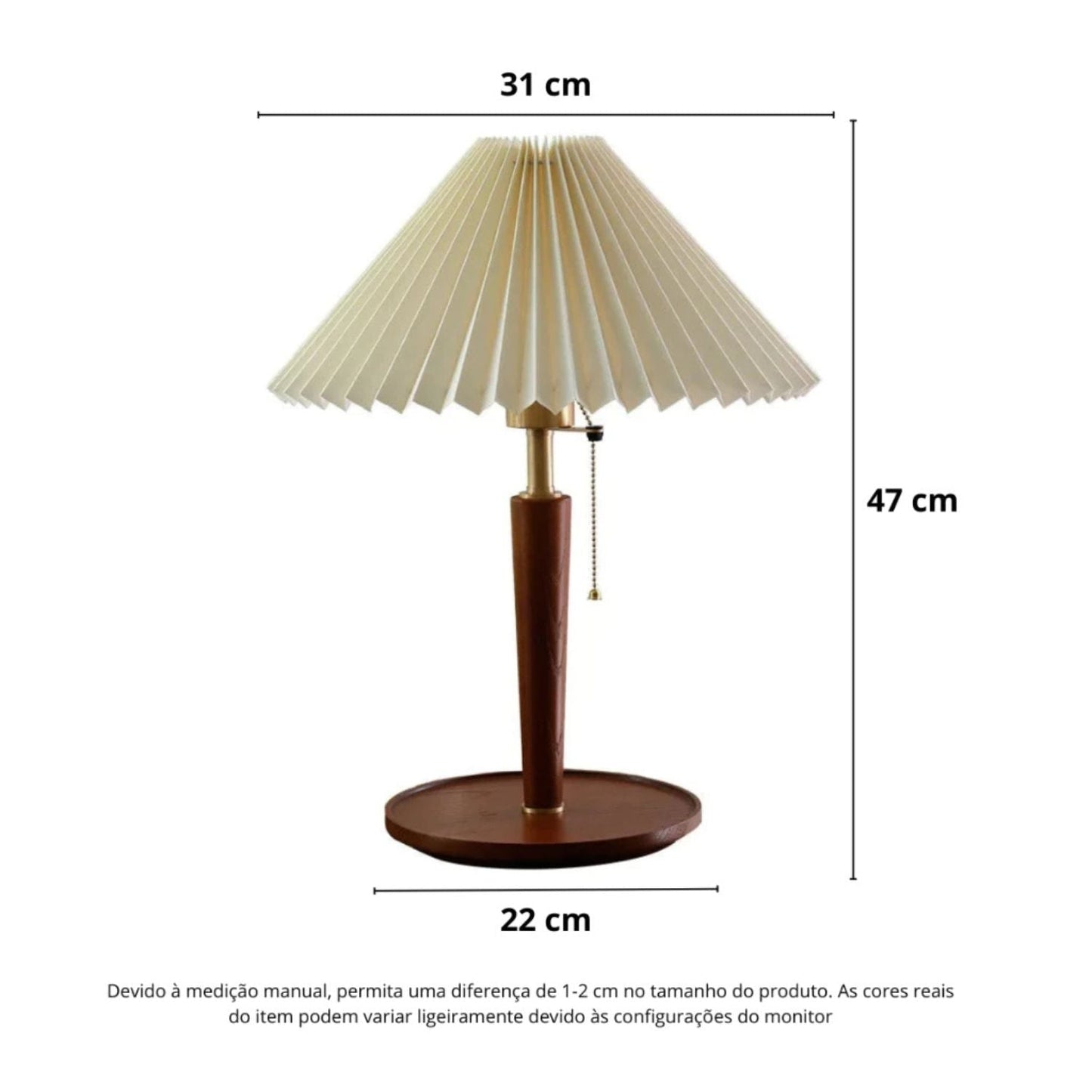 Abajur Plissado em Madeira - Luci Express - Luci