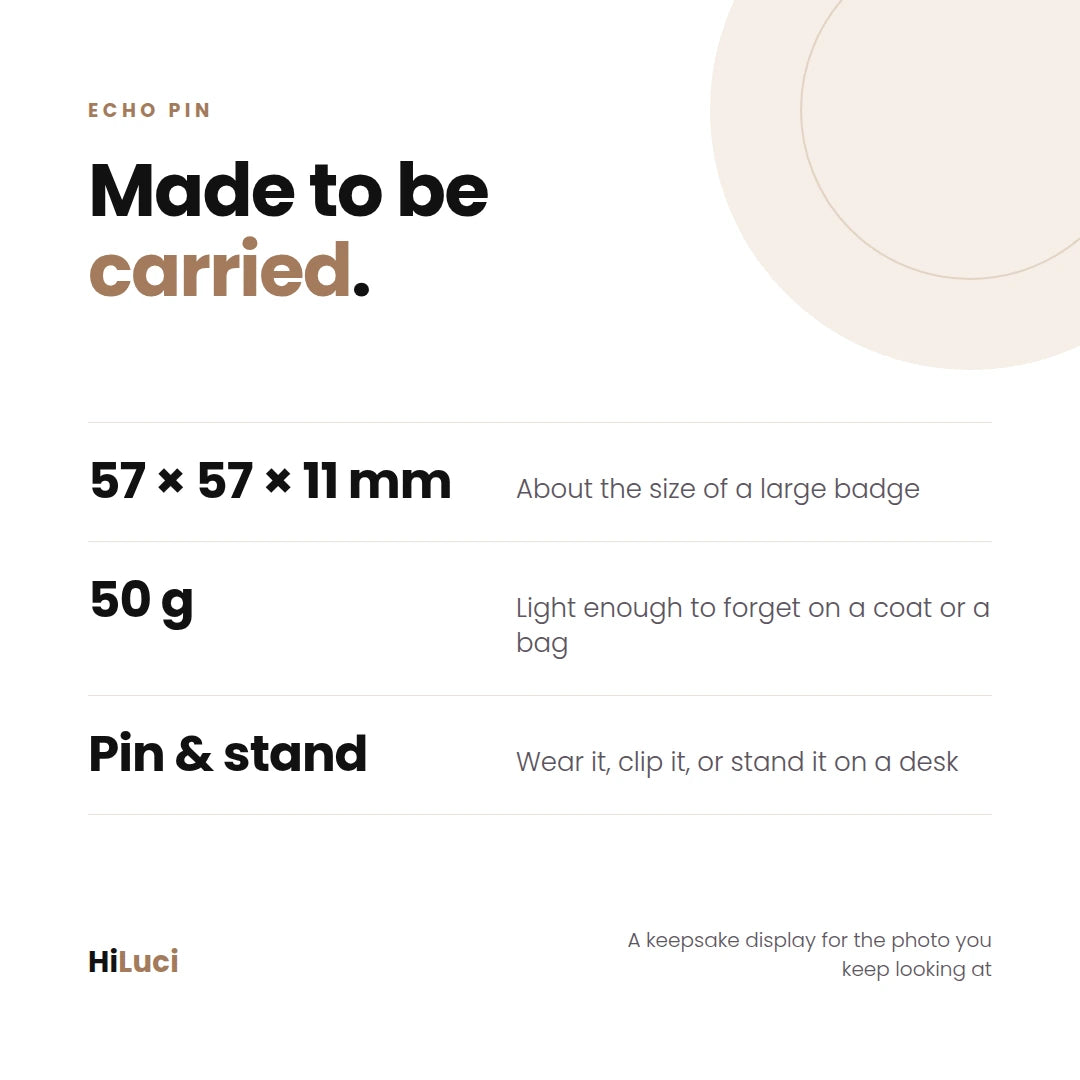 Echo Pin — Digital Keepsake Display for Scan Photos