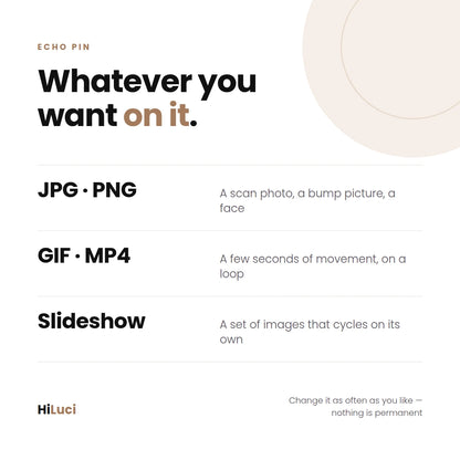 Echo Pin — Digital Keepsake Display for Scan Photos