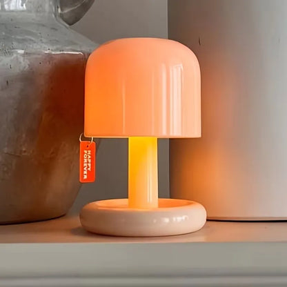 Nordic Mushroom LED Table Lamp – Touch Dimmable Bedside Ambient Lighting