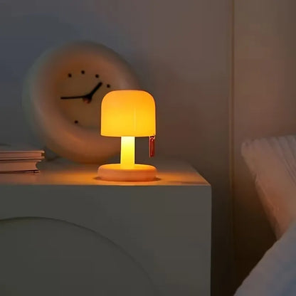 Nordic Mushroom LED Table Lamp – Touch Dimmable Bedside Ambient Lighting