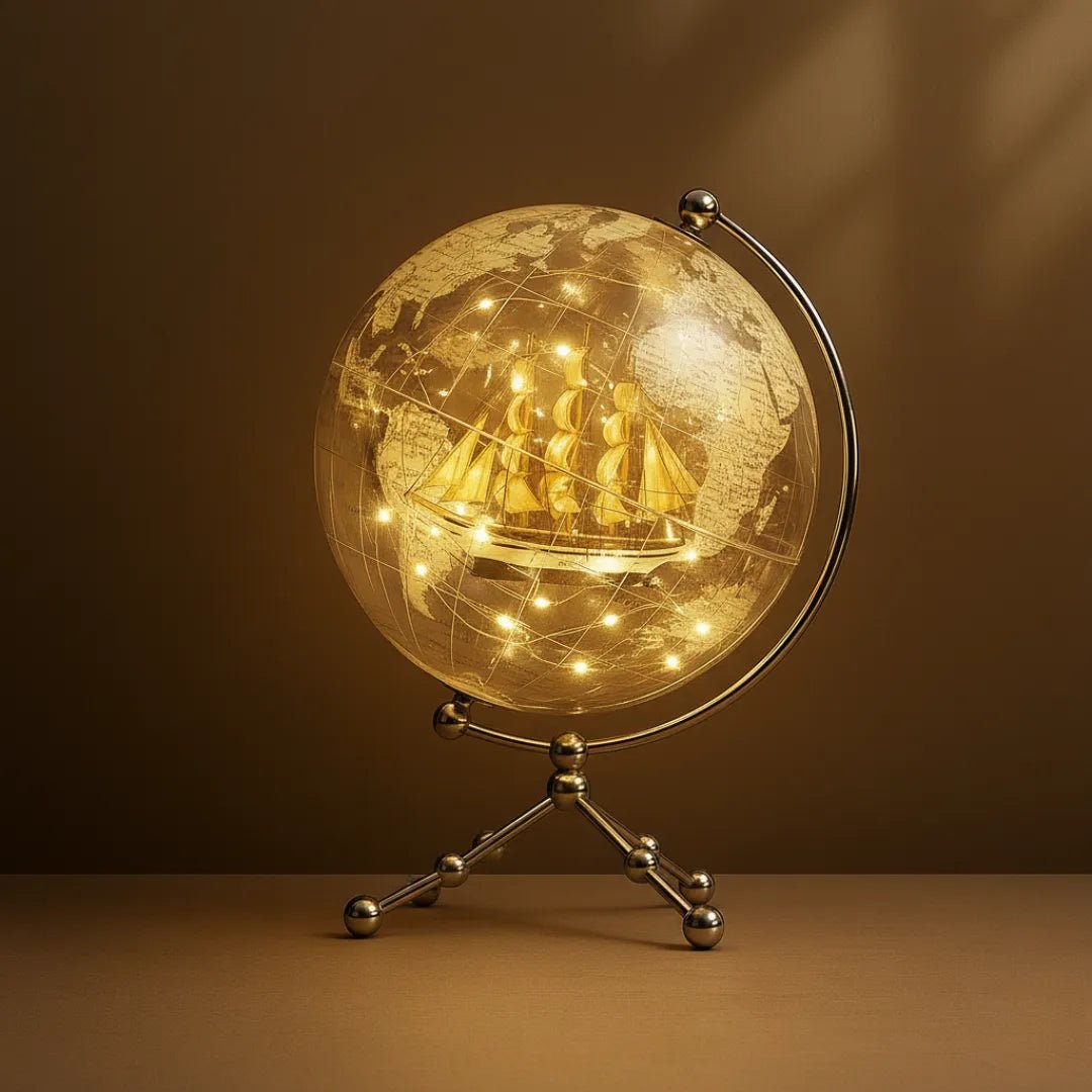 Luxury Illuminated Globe Ornament - Modern Home Decor - Luci