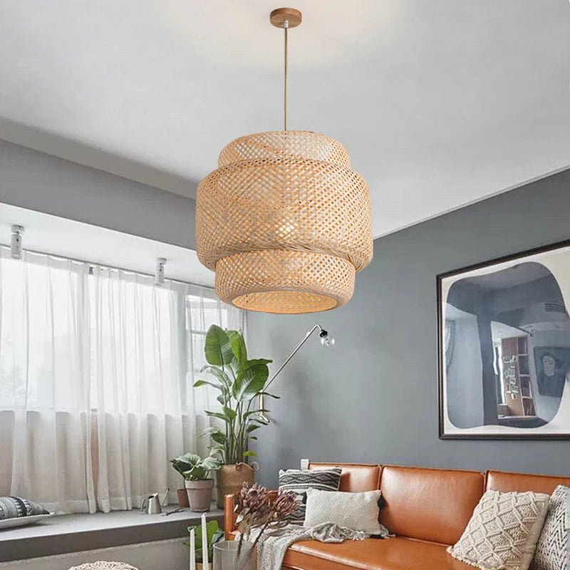 Luminaria Pendente Bambu Estilo Chinês - Luci Express - Luci