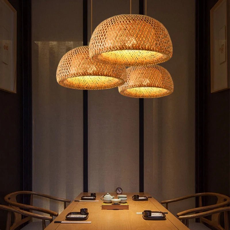 Luminaria Pendente Bambu Estilo Chinês - Luci Express - Luci