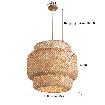 Luminaria Pendente Bambu Estilo Chinês - Luci Express - Luci